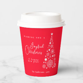Gobelets En Papier Festif Arbre de Noël Rouge