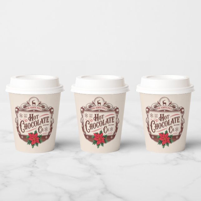 Gobelets En Papier Festive North pole chocolat chaud compagnie (Multi)