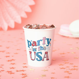 Gobelets En Papier Fête Aux États-Unis Patriotique