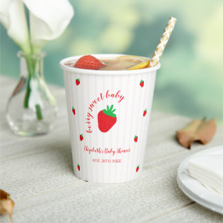 Gobelets En Papier Fête bébé douce aux fraises