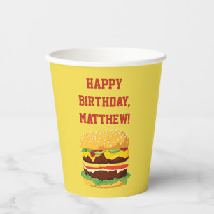 Gobelets En Papier Fête Cheeseburger personnalisée