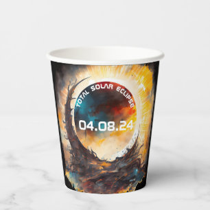 Gobelets En Papier Fête d'affichage Éclipse solaire