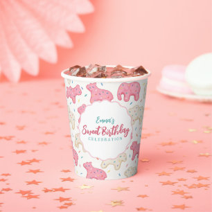 Gobelets En Papier Fête d'anniversaire aux biscuits animaliers glacés