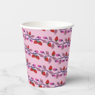 Gobelets En Papier Fête d'anniversaire aux fraises
