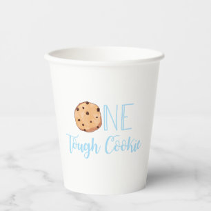 Gobelets En Papier Fête d'anniversaire bleue One Tough Cookie