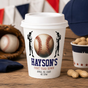 Gobelets En Papier Fête d'anniversaire de baseball de première année