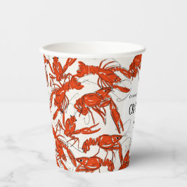 Gobelets En Papier Fête d'anniversaire de l'écrevisse rouge
