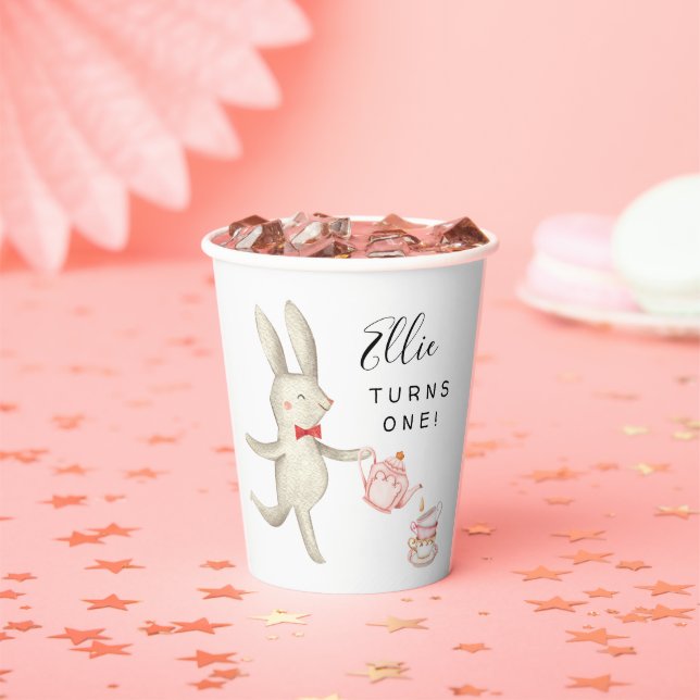 Gobelets En Papier Fête d'anniversaire de Pink Woodland (Insitu)