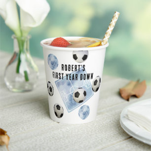 Gobelets En Papier Fête d'anniversaire de première année de football