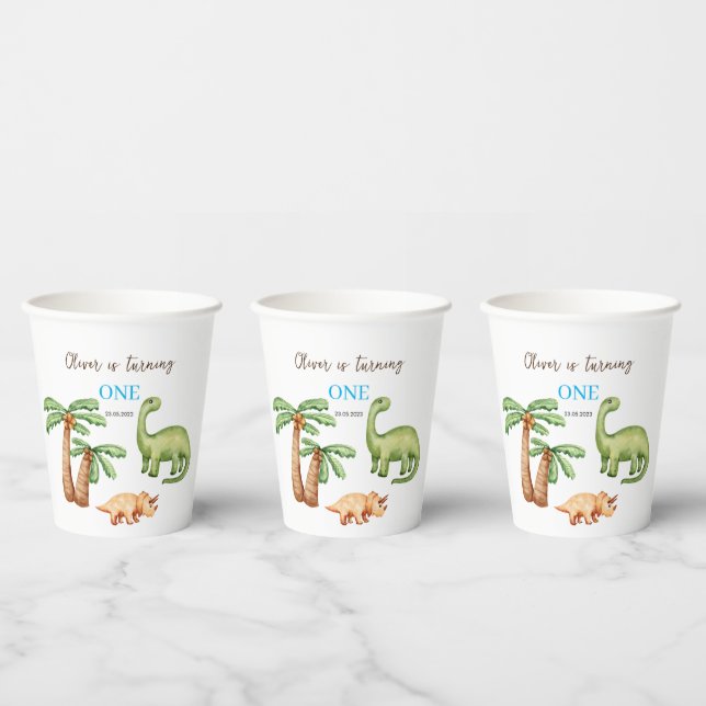 Gobelets En Papier Fête d'anniversaire Dino-mite (Multi)