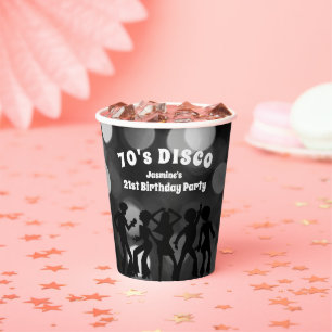 Gobelets En Papier Fête d'anniversaire Disco des années 70