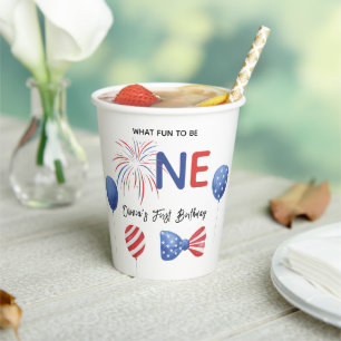 Gobelets En Papier Fête d'anniversaire du 4 juillet