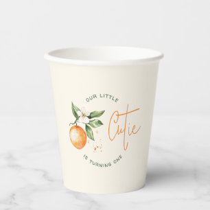 Gobelets En Papier Fête d'anniversaire Little Cutie Citrus Orange