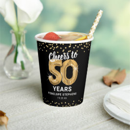 Gobelets En Papier Fête d'anniversaire moderne de 50 ans