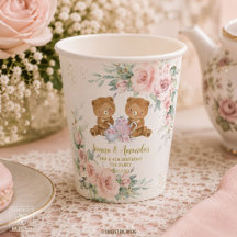 Fête d'anniversaire ours en peluche rose floral Te