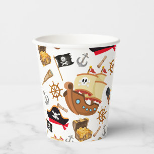 Gobelets En Papier Fête d'anniversaire Pirate pour Enfants   Joyeux A