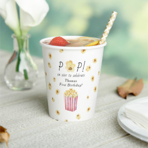 Gobelets En Papier Fête d'anniversaire pour enfants au popcorn à l'aq