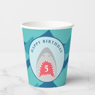 Gobelets En Papier Fête d'anniversaire requin