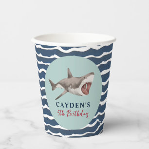 Gobelets En Papier Fête d'anniversaire requin