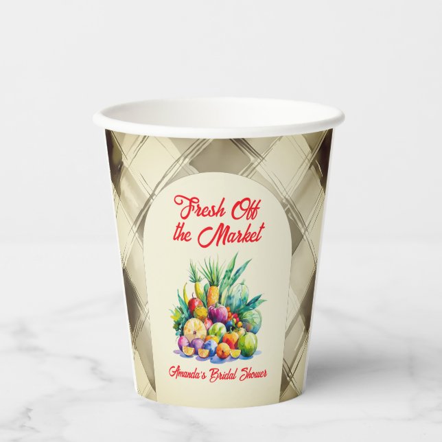 Gobelets En Papier Fête de fiançailles aux fruits frais rustiques dir (Recto)