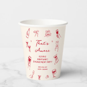 Gobelets En Papier Fête de fiançailles Red Thats Amore
