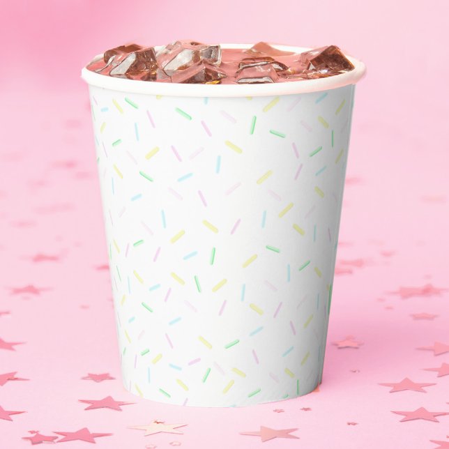 Gobelets En Papier Fête de Gaufrettes au Pastel Aquarelle (Watercolor Sprinkle Paper Cups for Baby Shower, Bridal Shower or Birthday)