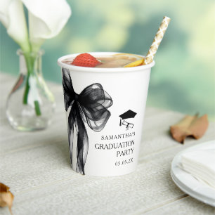 Gobelets En Papier Fête de graduation de Black Bow moderne