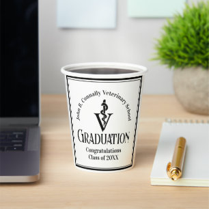 Gobelets En Papier Fête de graduation de l'école vétérinaire personna