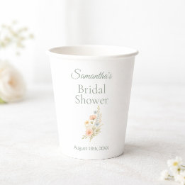 Gobelets En Papier Fête de Jardin aux Fleurs Sauvages pour Enterremen