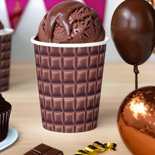 Gobelets En Papier Fête de la Barre des bonbons au chocolat