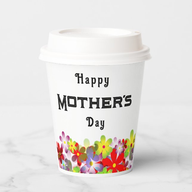 Gobelets En Papier fête de la mère tasse de papier (Recto)