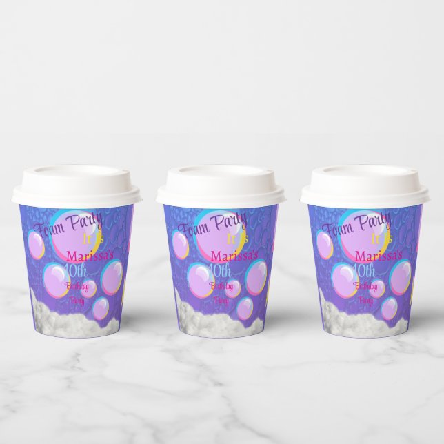 Gobelets En Papier Fête de la mousse Anniversaire (Multi)
