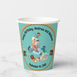 Gobelets En Papier Fête de la Sirène et du Pirate