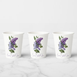 Gobelets En Papier Fête de mariage aux lilas violets