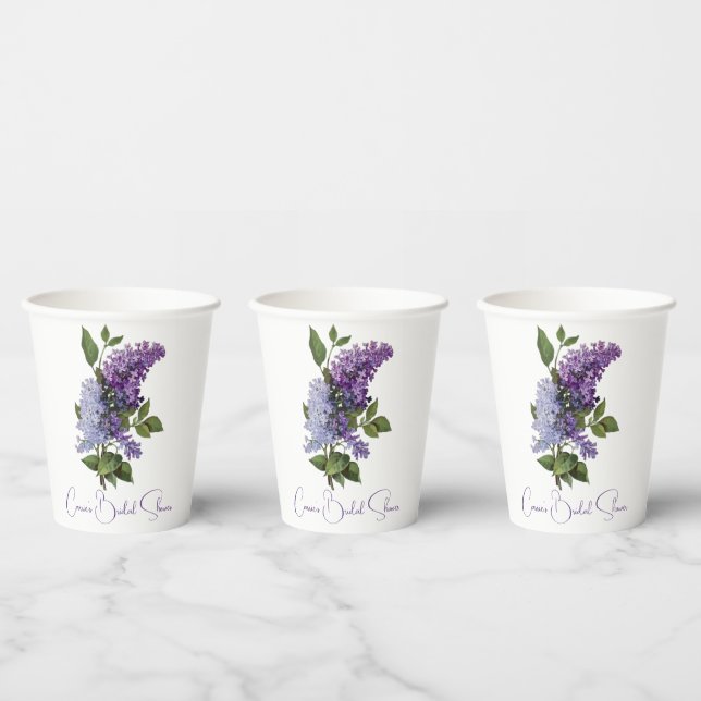 Gobelets En Papier Fête de mariage aux lilas violets (Multi)