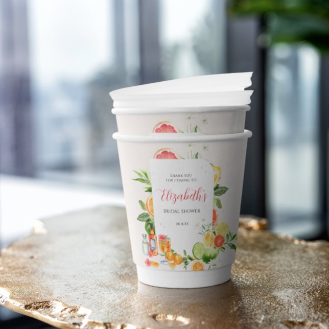 Gobelets En Papier Fête de Mariage Citron Tropical (Créateur téléchargé)