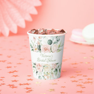 Gobelets En Papier Fête de mariage élégante et personnalisée aux fleu