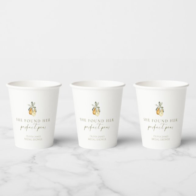 Gobelets En Papier Fête de mariage floral parfait poire (Multi)