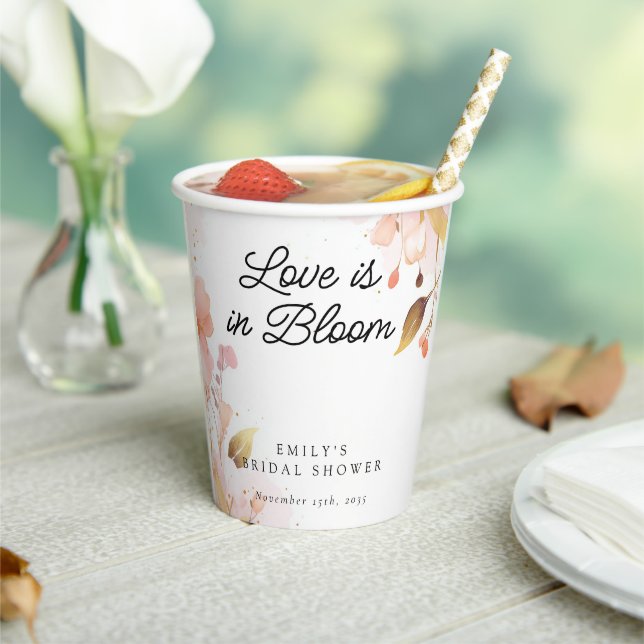Gobelets En Papier Fête de mariage Love in Bloom (Insitu)