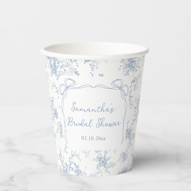 Gobelets En Papier Fête de mariage : quelque chose de bleu (Recto)