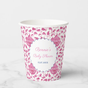 Gobelets En Papier Fête de mariage rose Prépa Chinoiserie