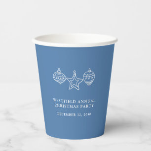 Gobelets En Papier Fête de Noël bleu outremer personnalisée