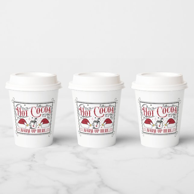 Gobelets En Papier fête de Noël chaud au cacao chaud (Multi)