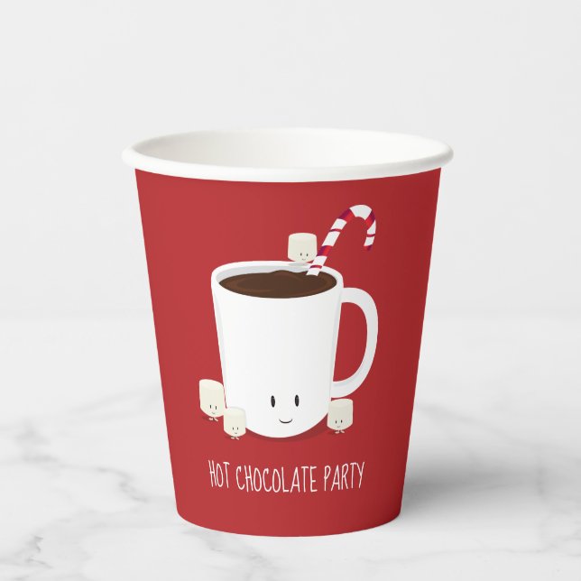 Gobelets En Papier Fête de Noël Chocolat chaud cacao chaud (Recto)