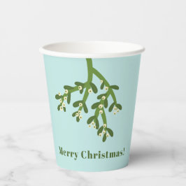 Gobelets En Papier Fête de Noël personnalisée Mistletoe
