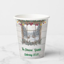 Gobelets En Papier Fête de Noël rustique