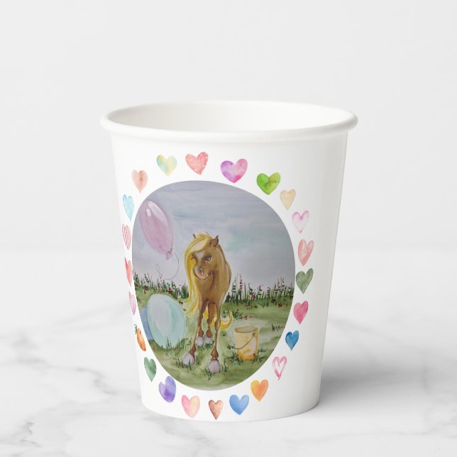Gobelets En Papier Fête de Pony (Verso)