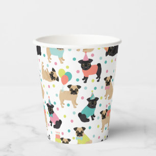 Gobelets En Papier Fête de Pug Birthday