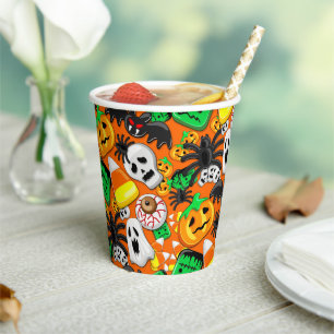 Gobelets En Papier Fête des Candies Éffrayantes d'Halloween
