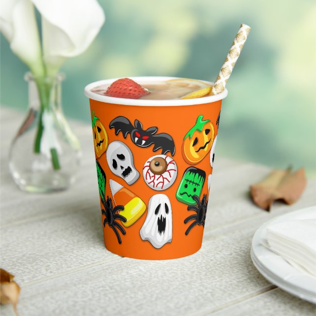 Gobelets En Papier Fête des Candies Éffrayantes d'Halloween (Insitu)